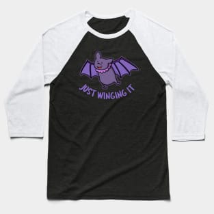 Just Winging It Cute Bat Pun Baseball T-Shirt